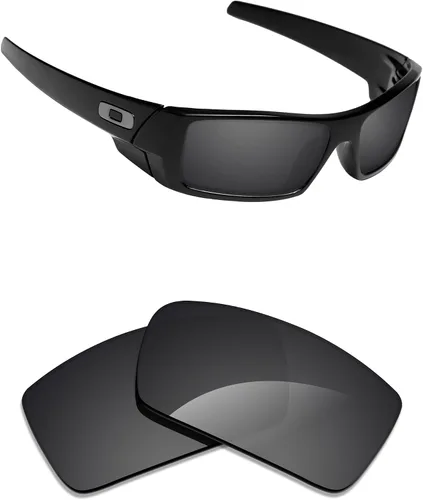 Vista 18 de Alphax Polarized Replacement Lenses for Oakley Gascan OO9014 60mm Sunglasses Glare Reduction Precision Cutting Espejo de oro de 24 quilates