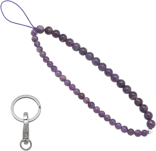 Vista 19 de C&L Accessories - Colgante con cuentas para teléfono celular, correa de muñeca, piedra preciosa natural hecha a mano