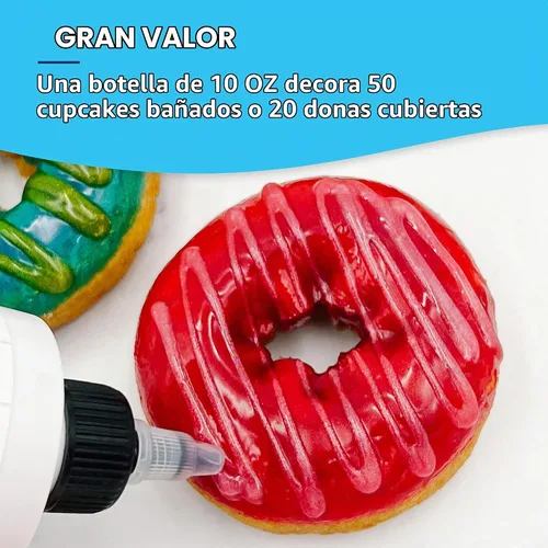 Vista 4 de Satin Ice Esmalte de purpurina negra (botella de 10 onzas) para decorar pasteles, cupcakes, brownies y donas