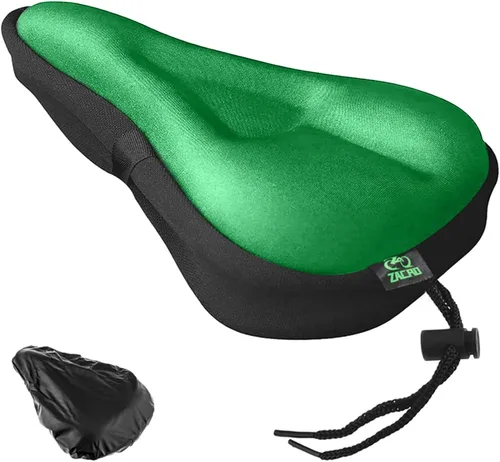 Vista 15 de Zacro Cojín de asiento de bicicleta, funda acolchada de gel para asiento de bicicleta para hombres y mujeres, cómodo, asiento de bicicleta