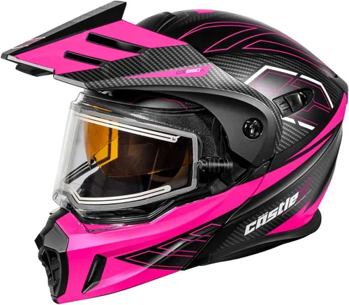 Vista 8 de Castle X CX950 V2 Wake - Casco eléctrico modular para nieve (rosa brillante glo/negro - Extra Pequeño)