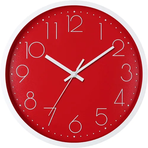 Vista 10 de Reloj de pared, relojes de pared de cocina, reloj silencioso redondo, clásico, funciona con pilas, diseño moderno y estilo para sala de estar