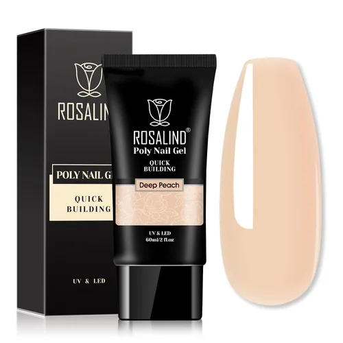 Vista 11 de ROSALIND Pink Poly Gel de uñas de 2 onzas, gel de extensión de polietileno nude para uñas natural constructor de uñas, gel rosa, extensión