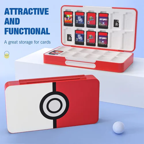 Vista 6 de MoKo Funda de 48 tarjetas de juego compatible con Nintendo Switch OLED 2021SwitchSwitch Lite funda de soporte para juegos Switch para tarjetas