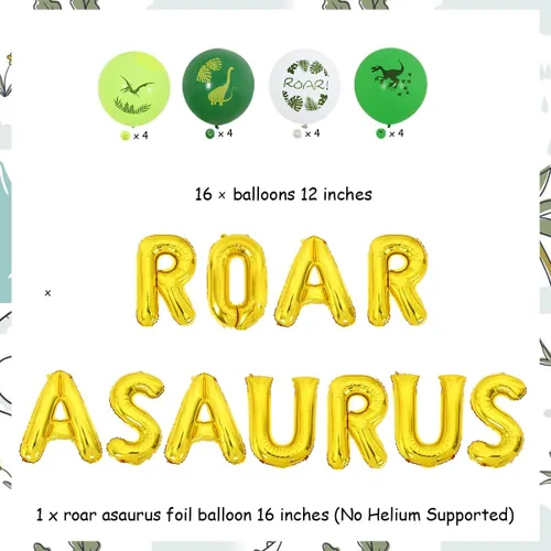 Vista 6 de Decoraciones de cumpleaños de One a Saurus, decoraciones de primer cumpleaños con temática de dinosaurio con rugido de Oneasaurus, globos
