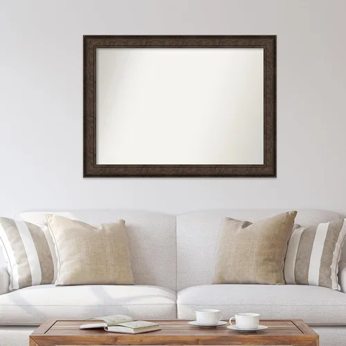Vista 266 de Amanti Art Espejo de pared personalizado no biselado (25 x 25 pulgadas), marco de bronce acentuado, varios tamaños personalizados, espejo de baño