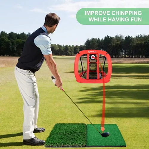 Vista 2 de RELILAC Red desplegable de chipping para golf - accesorios de objetivo de golf para interiores y exteriores para precisión en el patio trasero