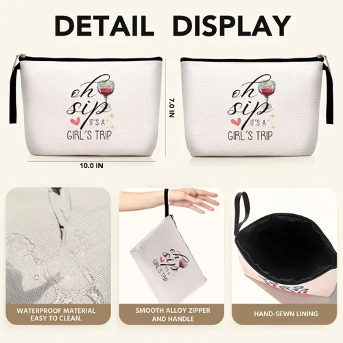 Vista 2 de Hanamiya Na Bolsas de fin de semana para mujer, bolsa de cosméticos, Beige0010