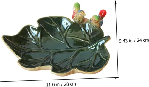 Vista 7 de Mikinona Fruit Tray Ring Display Holder Dessert Platter Ceramic Ring Holder Porcelain Vanity Tray Towel Tray Holiday Dinner Plate Lotus Leaf