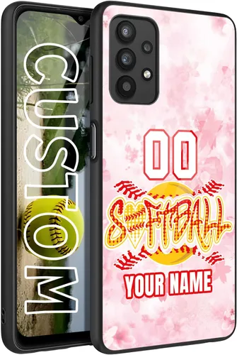 Vista 15 de Personalized Baseball Softball vs Name Number US Flag Decor Rubber Cover Phone Case for Galaxy America Fire