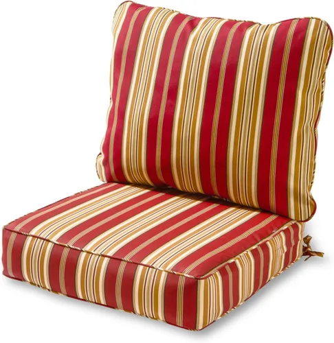 Vista 14 de Greendale Home Fashions Juego de cojines de asiento profundo para exterior de 2 piezas, Adobe Ártico
