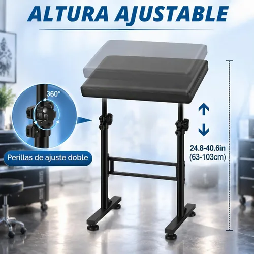Vista 3 de POARMEEY Soporte para brazos XXL Tattoo con altura y ángulo ajustables Negro