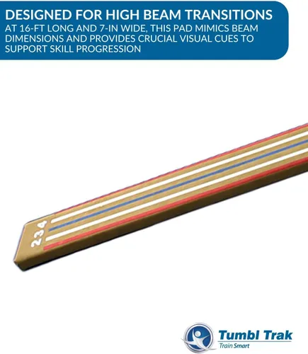 Vista 3 de Tumbl Trak Haz de equilibrio láser de 8 pies con núcleo de madera maciza para gimnasia, haz de entrenamiento de bajo equilibrio