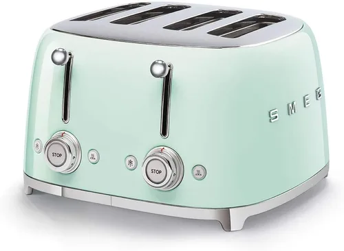 Vista 12 de Smeg Tostadora de 4 Rebanadas Estilo Retro Estético de los 50, 6 Preajustes, Ranuras Extra Anchas, Negro TSF03BLUS