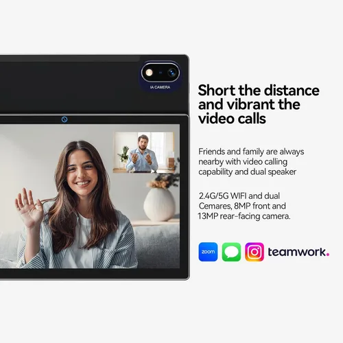Vista 5 de Tablet, Tablet Android 14 más reciente de 10 pulgadas de 2025, MTK8183 Octa-Core, 16GB 128GB 1TB de expansión, WiFi 2.4/5G, cámara de 21MP, Gemini