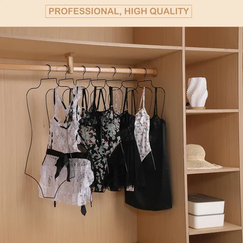 Vista 7 de 10Pack Negro Bikini Colgador De Cuerpo Completo Forma Metal Traje De Baño Percha