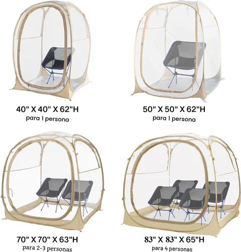Vista 7 de EighteenTek® - Cápsula deportiva con suelo adjunto, visión clara de 360°, protección UV UPF 50+, refugio instantáneo impermeable para todo