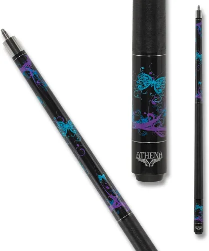 Vista 2 de Athena ATH44 Taco de piscina con mariposas verde azulado y morado