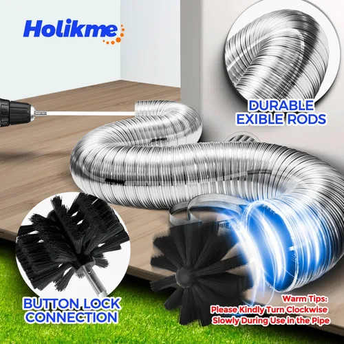 Vista 6 de Holikme Dryer Vent Cleaner Kit - 32Ft Flexible Lint Brush for Deep Cleaning