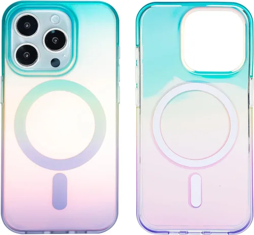 Vista 6 de Funda magnética compatible con iPhone 15 Pro de 6.1 pulgadas 2023 para carga MagSafe, TPU suave, parachoques delgado, a prueba de golpes, bonita