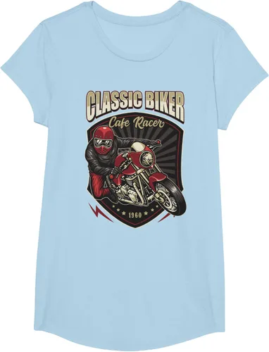 Vista 17 de Camiseta de motocicleta clásica Biker Cafe Racer para hombre, Negro, S
