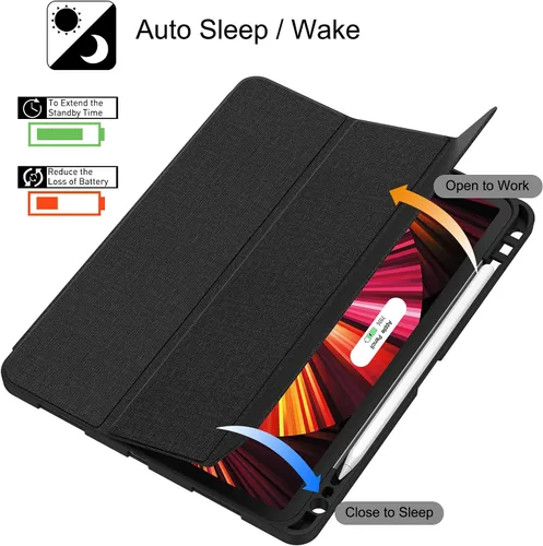 Vista 8 de Soke Funda para iPad Pro 11 (M2) 2022/2021/2020 con soporte para lápices