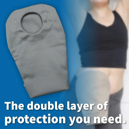 Vista 5 de NODOR - Fundas para bolsas de ostomía que reducen el olor, absorben la humedad, tela fresca, se adaptan a todos los tamaños de ostomía, protección
