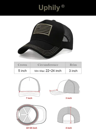 Vista 6 de Uphily Gorras de béisbol de malla