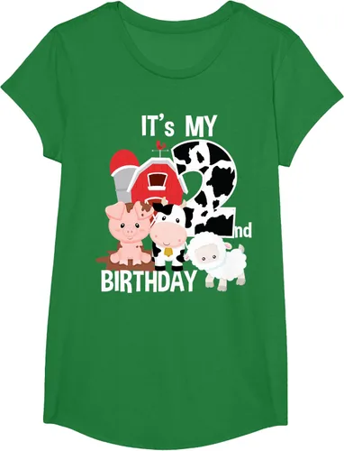 Vista 80 de Camiseta para fiesta de 2 años con texto en inglés "It's My 2nd Birthday", Negro