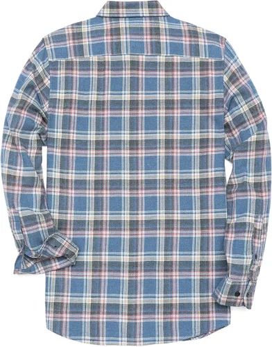 Vista 2 de Dubinik Flannel Shirt for Men Casual Button Down Work Soft All Cotton Lightweight Flannel Mens Plaid Shirts Long Sleeve