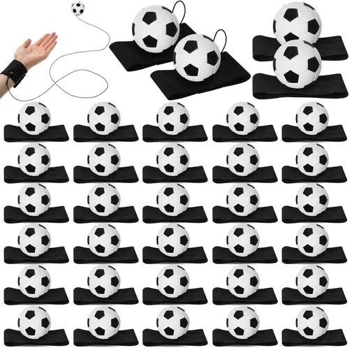 Vista 9 de Jerify - 30 unidades de pelota de retorno de muñeca en una cuerda, deportes de béisbol, regalos de fiesta de fútbol, baloncesto, muñeca de retorno