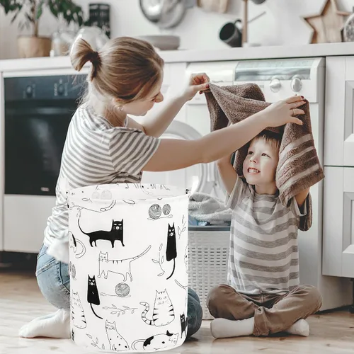 Vista 7 de Cesta plegable para ropa sucia para bebé, para guardería, niñas, niños, cesta de ropa sucia, portátil, alta, plegable, linda, cesta organizadora