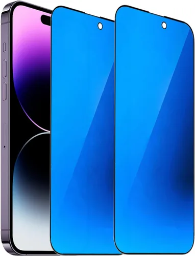 Vista 9 de Paquete de 2 vidrios templados de privacidad anti-azul para iPhone X/iPhone XS/iPhone 11 Pro Mirror Protector de pantalla anti-espía película
