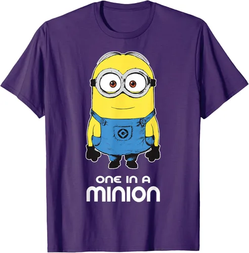 Vista 72 de Despicable Me Camiseta estampada Minions Bob One in A Minion Negro