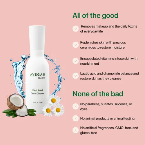 Vista 2 de Ecco Bella Vegan Wellness Beauty - Limpiador facial desintoxicante a base de plantas, lava suavemente la suciedad y las impurezas, calma todo tipo