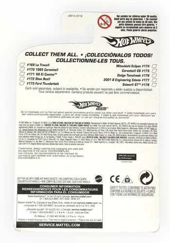 Vista 2 de Hot Wheels Exclusivo Vw Special Drag Truck Negro en Rojo 5 habló colector altamente detallado sin tarjeta limpia UPC 2005 # 186 1/64