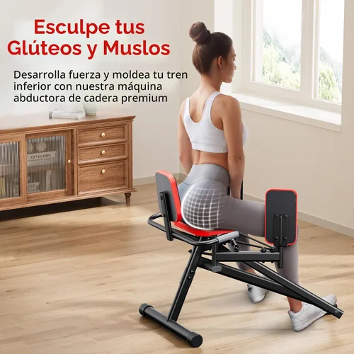 Vista 3 de Máquina abductora de cadera para gimnasio en casa Equipo de ejercicio de glúteos y muslos, escultura exterior del muslo, máquina de glúteos