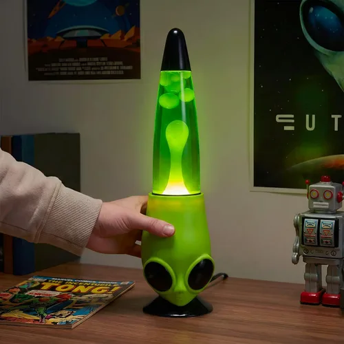 Vista 4 de Rhode Island Novelty - Lámpara de cera con cabeza de alienígena de 33 cm