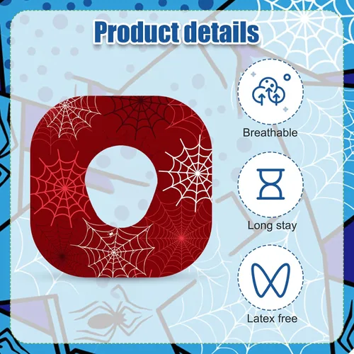 Vista 4 de 25pcs Spider Theme Element Adhesivo Sensor Cubre Parches para Dexcom G7 Fundas de sensor CGM impermeables y transpirables compatibles con Dexcom