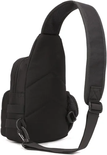 Vista 2 de Hebetag - Mochila cruzada de senderismo para hombres y mujeres, mochila cruzada del hombro al pecho para escuela, exterior, viaje, negocio, casual
