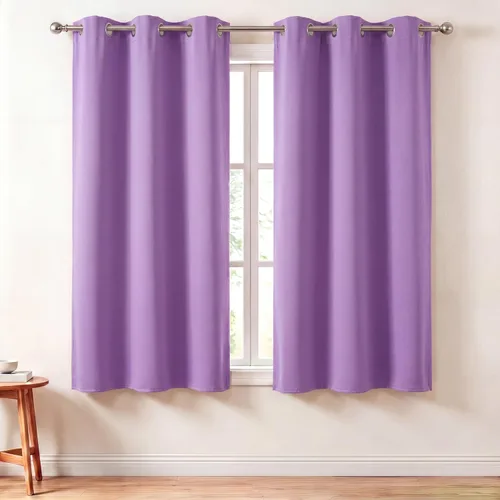 Vista 19 de Diraysid Cortinas opacas beige con ojales para dormitorio, con aislamiento térmico, cortinas de oscurecimiento de habitación, 38 x 54 pulgadas, 2