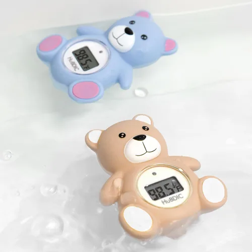 Vista 6 de HubiBaby - Termómetro de baño para bebés y temperatura digital de la habitación, productos de seguridad para el baño 2 en 1 con advertencia de Azul