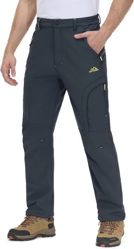 Vista 2 de MAGCOMSEN Men's Winter Pants 5 Zip Pockets Snow Ski Pants Fleece Lined Water Resistant Hiking Pants