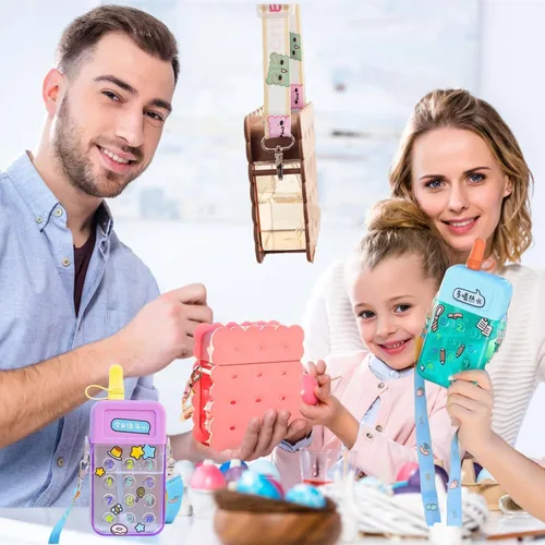 Vista 6 de 2 botellas de agua lindas con pajillas, creativas Kawaii en forma de galleta de plástico a prueba de fugas con correa ajustable para el hombro