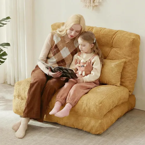 Vista 9 de Sofá cama plegable, silla convertible con almohada, colchón plegable con soporte para la espalda, silla plegable portátil, cama, cómodo sofá de piso