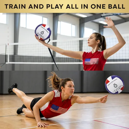 Vista 6 de OVANTO Volleyball Training Equipment Aid – Adjustable Practice Volleyball Kit