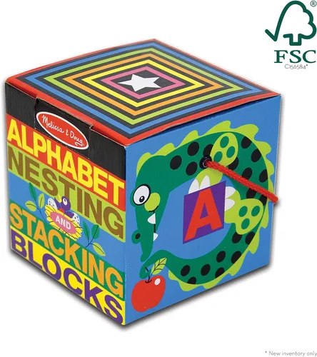 Vista 5 de Bloques para montar de Melissa & Doug deluxe, 10 piezas con alfabeto