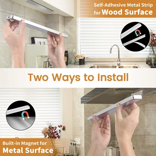 Vista 6 de Luces para debajo del gabinete, luces recargables debajo del mostrador para cocina, 188 luces LED con sensor de movimiento para interiores