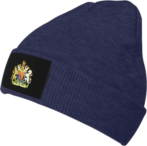 Vista 2 de UK England Royal Coat of Arms United Kingdom Unisex Four Seasons Knitted Hat Winter Warm Hats Hats for Men Women One