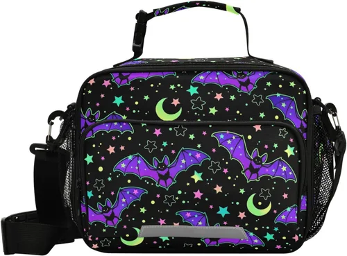 Vista 18 de MNSRUU Bolsa de almuerzo con aislamiento de astronauta espacial para mujeres, lonchera para hombre, con correa ajustable para el hombro, bolsa